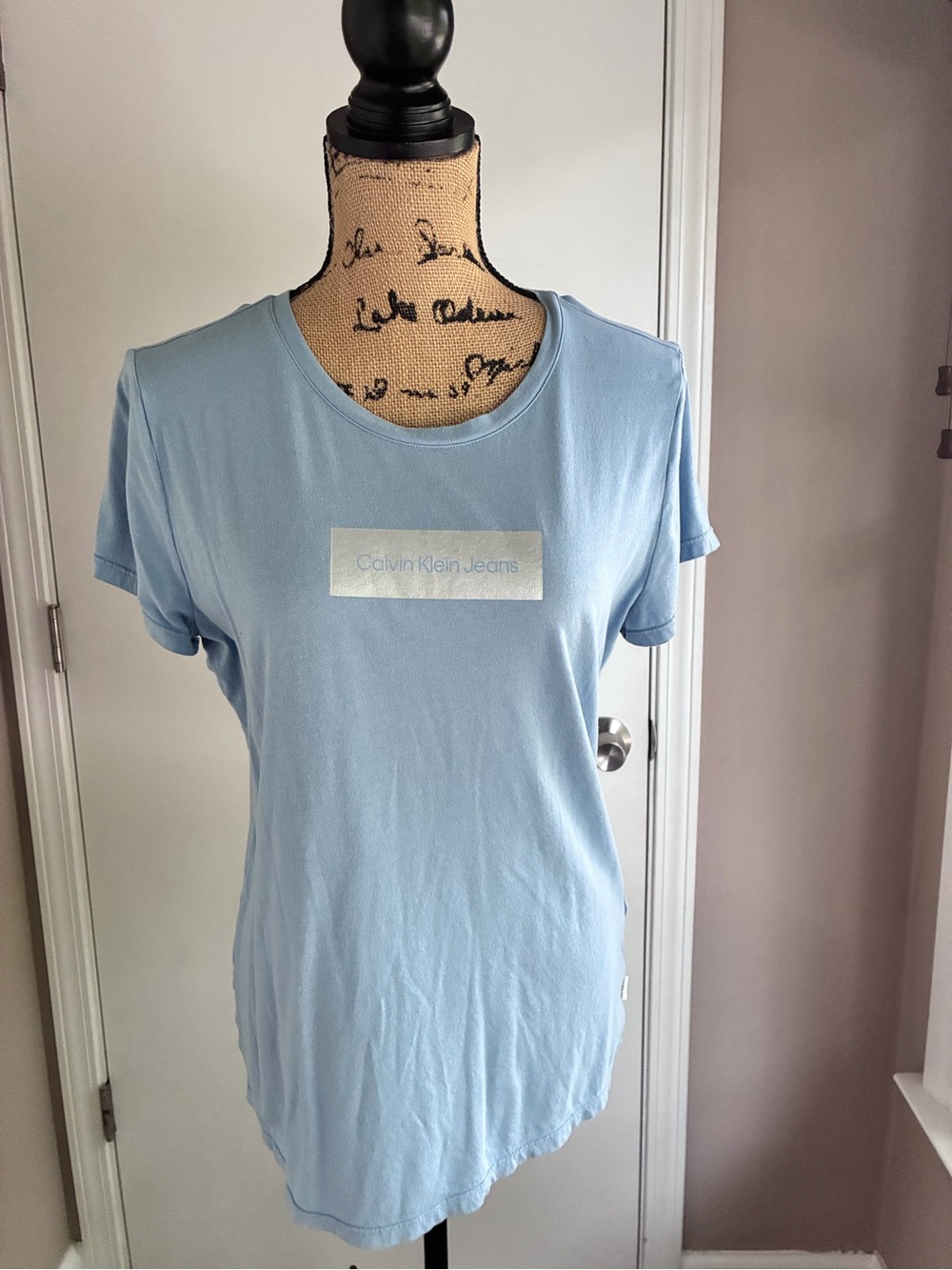 Calvin Klein Jeans Pastel Blue Logo Short Sleeve Tee